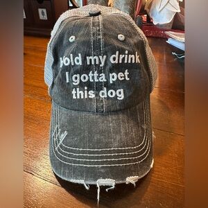 Katydid Distressed Trucker Hat - Black with White Embroidered Slogan